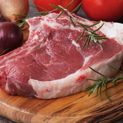 Raw ribeye steak