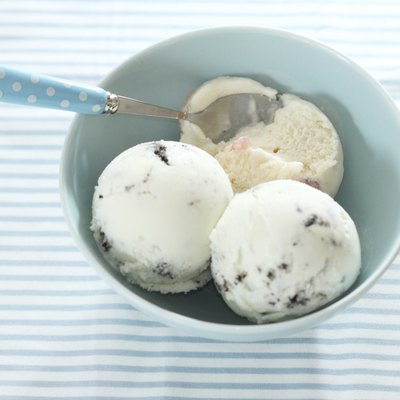 ice cream scoops in a bowl