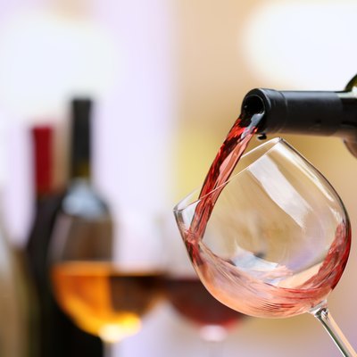 Red wine pouring