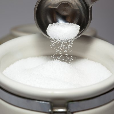 Salt pouring closeup