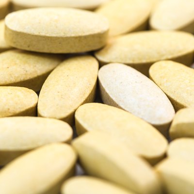 vitamin C pills closeup macro