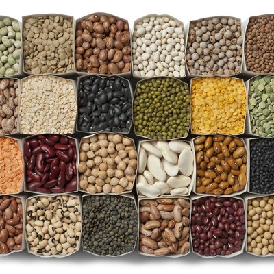 Variety of dried beans and lentils