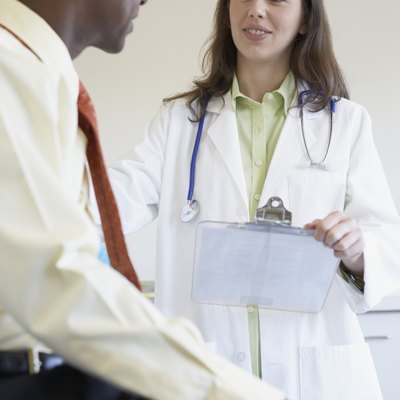 Female doctor examining a patient