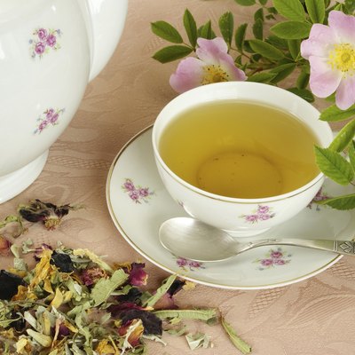 Herbal tea with roses