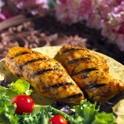 Close-up of chicken on a plate