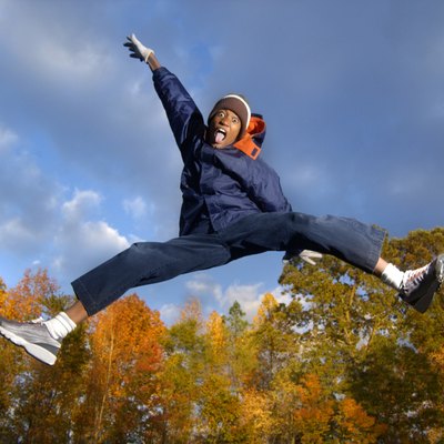 Teenage boy jumping
