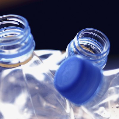 Close-up of bottles of water