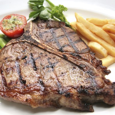 portion of t-bone steak
