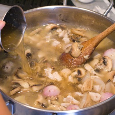 Cooking mushroom soup