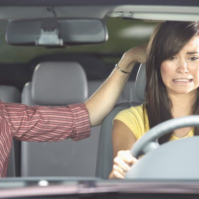 Girl driving car