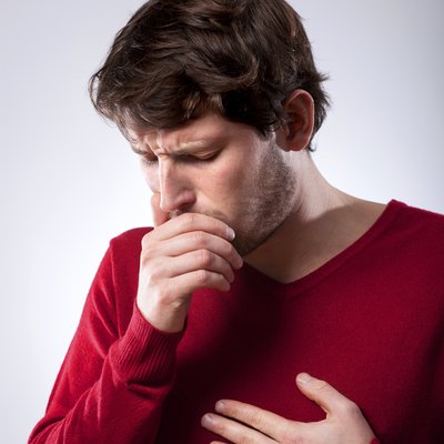 Ailing man suffering from pneumonia