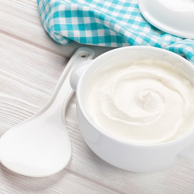 Sour cream in a bowl