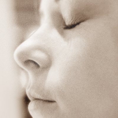 Lady with eyes closed