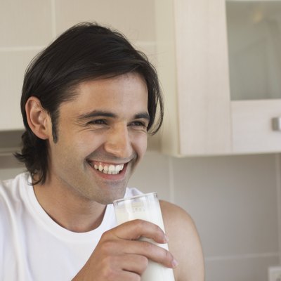 Man drinking milk