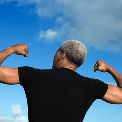 Man flexing muscles