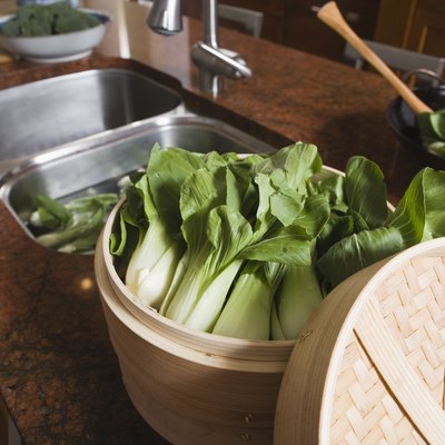 Bok choy in the kitchen