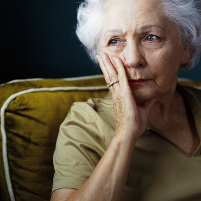 portrait of an elderly woman in a state of worry