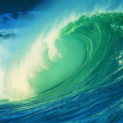 Underside of breaking wave