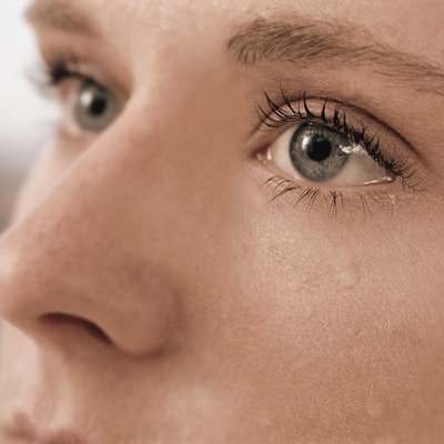 Woman with Watery Eyes Close-up