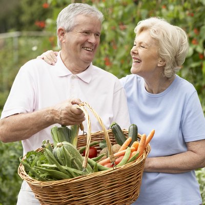 Couple gardening