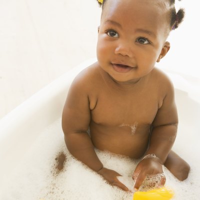 Baby in bubble bath