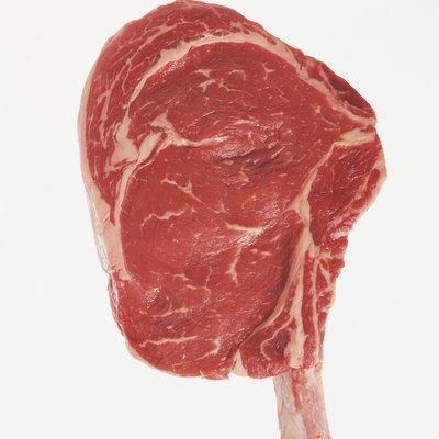 Elevated View of a Raw Piece of Beef