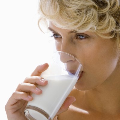 Woman drinking milk