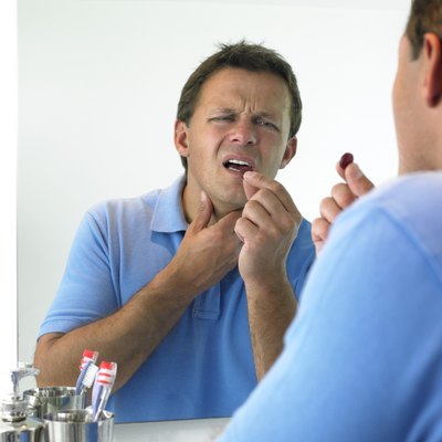 Man with sore throat