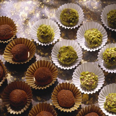 Pistachio and mocha truffles