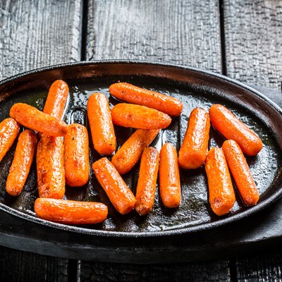 Grilled carrots on grill