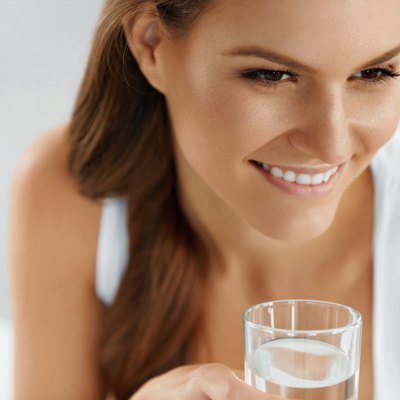 Health, Beauty, Diet Concept. Woman Drinking Water. Drink. Water
