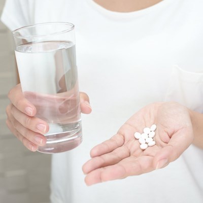 Woman who drinks supplements