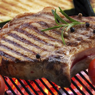 Grilled meat steak and vegetables