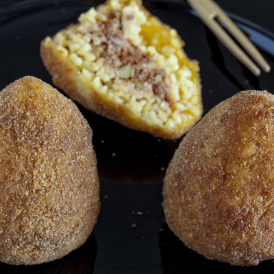 typical italian food: sicilian food called "arancini"