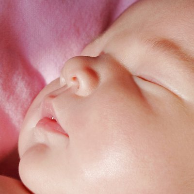 The face of a sleeping baby