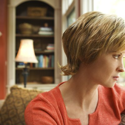 Serious woman gazing