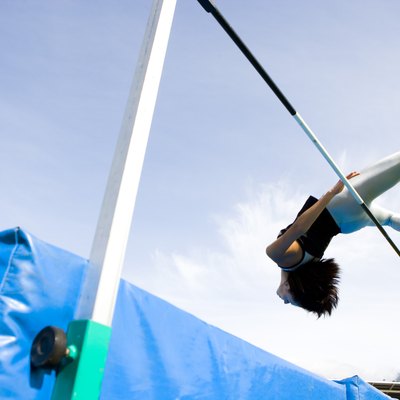 Woman high jumping