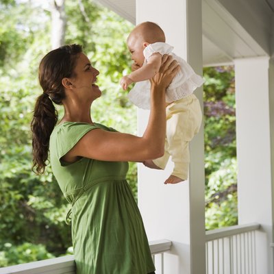 Happy mother with baby