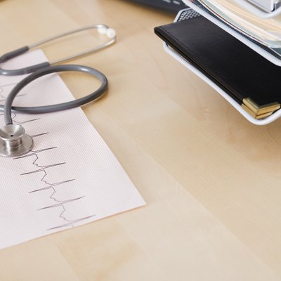 Stethoscope and heart monitor chart