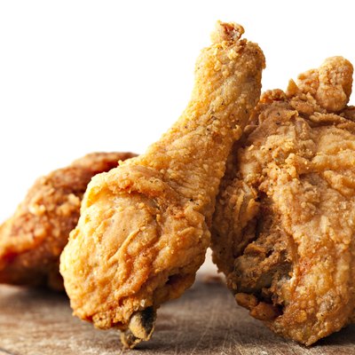 Fried chicken on cutting board