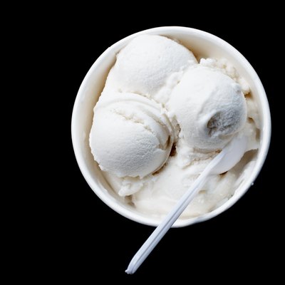 Thai coconut ice cream isolate on black