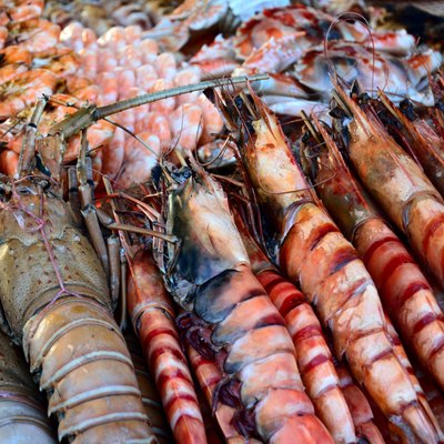 Grilled seafood in Kota Kinabalu Night market
