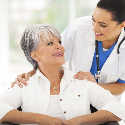 caring doctor with senior patient