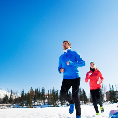 Young couple jogging