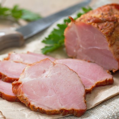 Sliced smoked meat and vegetables