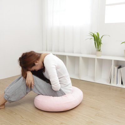 woman with stomach ache
