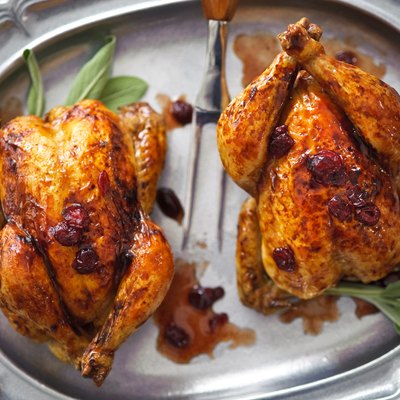Cornish Game Hens with Cranberry Sauce