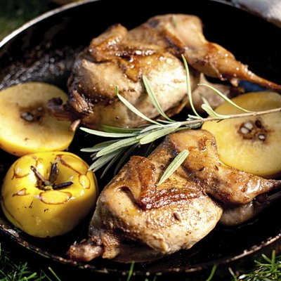 Roasted quaisl with quince
