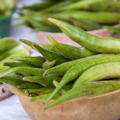 Fresh Okra in the Market