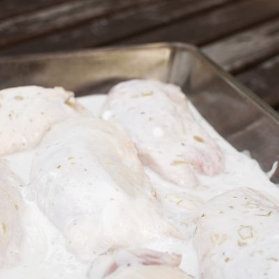 Chicken thighs marinated in creamy sauce